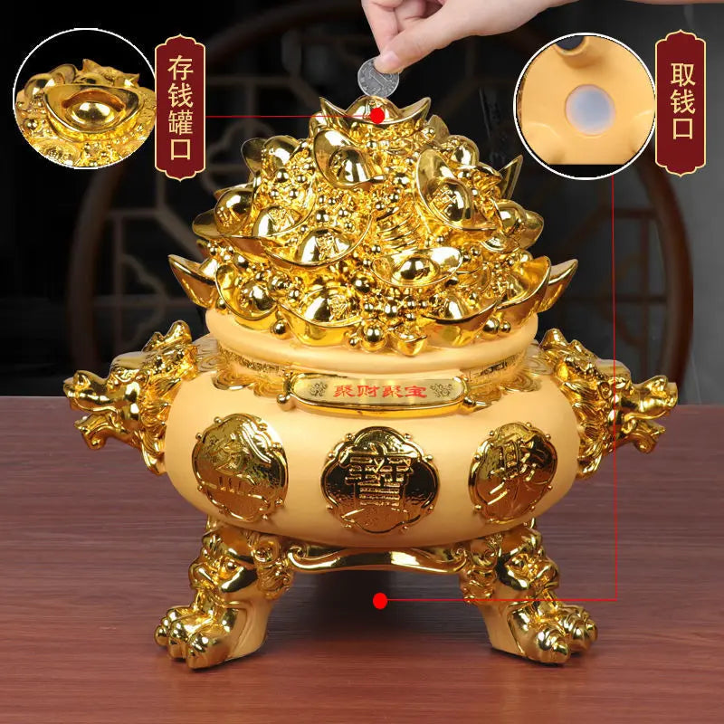 Afralia™ Sand Gold Cornucopia Resin Wealth Attractor Decor for Home and Office