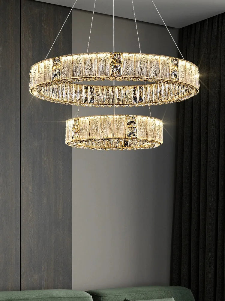 Afralia™ Crystal Ceiling Chandelier | Luxury Glass Hanging Lamps LED Décor