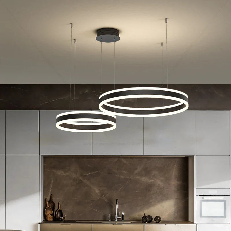 Afralia™ Modern LED Ring Chandelier for Bedroom, Dining Room, and Hallway