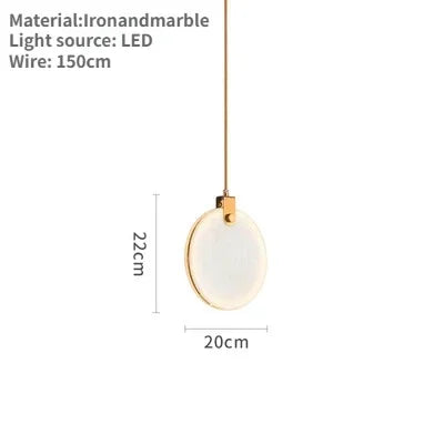 Afralia™ Round Marble Pendant Light for Bedroom, Kitchen, and Stairs