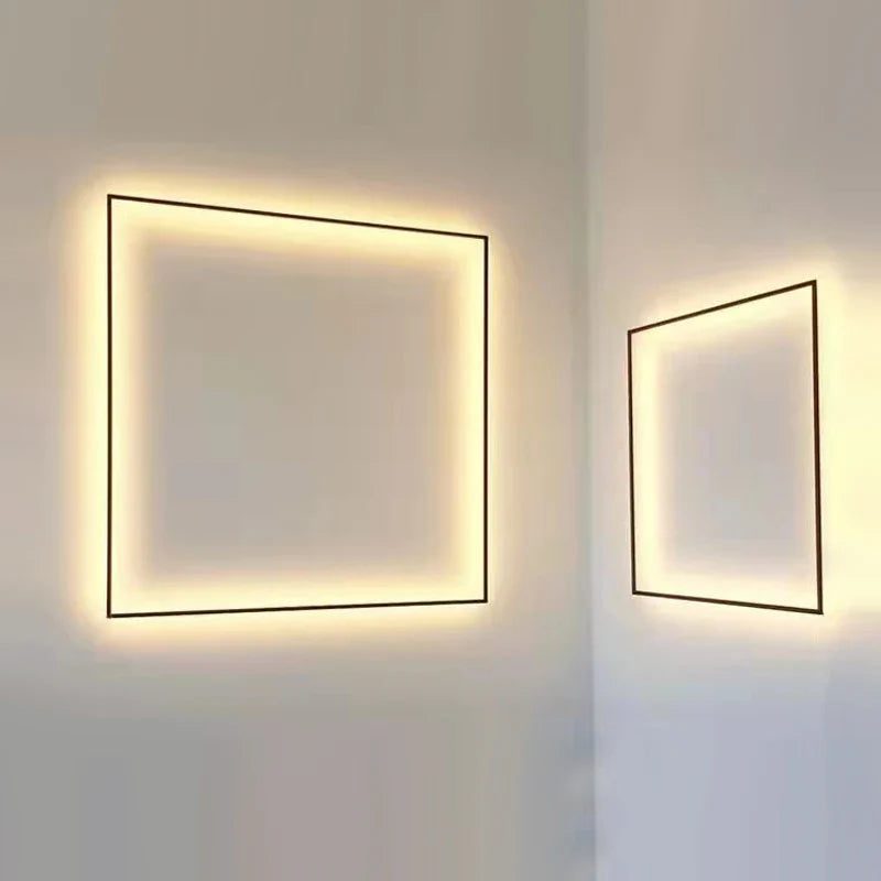 Afralia™ Square LED Wall Lights Modern Living Room Bedroom Indoor Lighting