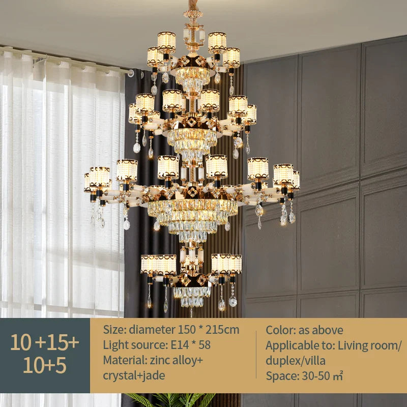 Afralia™ Luxury Crystal Chandelier Pendant Lamp for Living Room, Dining Room, & Bedroom