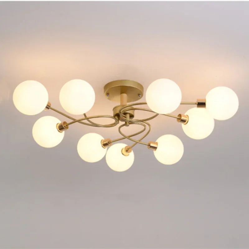 Afralia™ Glass Ball Chandelier: Nordic Style Ceiling Pendant Lamp for Home Decor Lighting