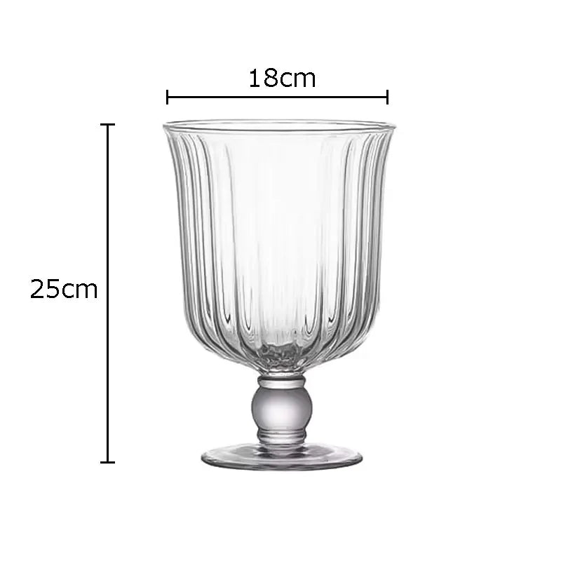 Afralia™ Tall Cup Glass Vase with Artificial Flowers for Desk Decoration