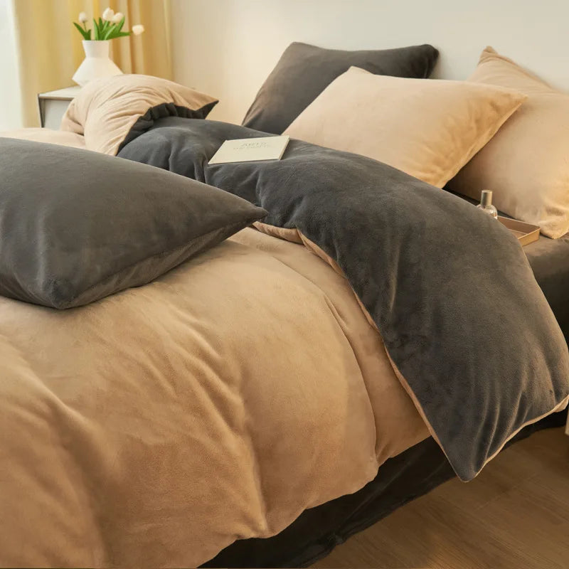 Afralia™ Milk Velvet Plush Comforter Cover for Autumn & Winter