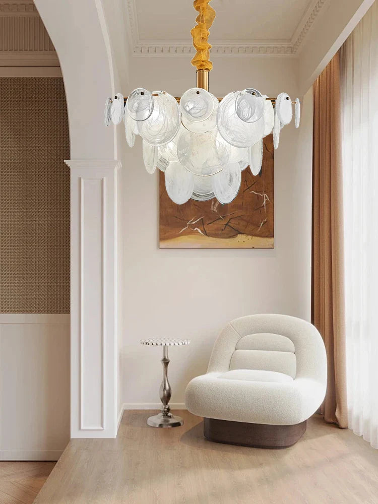 Afralia™ Milk Glass Ceiling Chandelier Gold Lighting Fixture