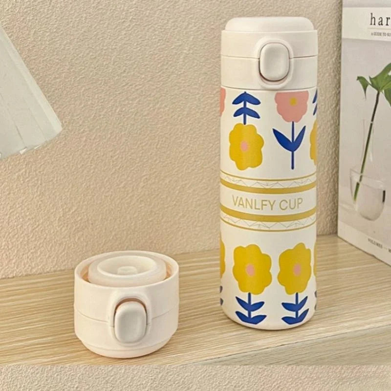 Afralia™ Floral Insulated Thermal Cup Water Tumbler for Outdoor Sports