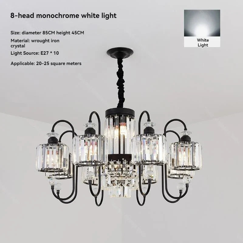 Afralia™ Nordic Copper LED Crystal Chandelier for Living Room, Dining Room, and Bedroom