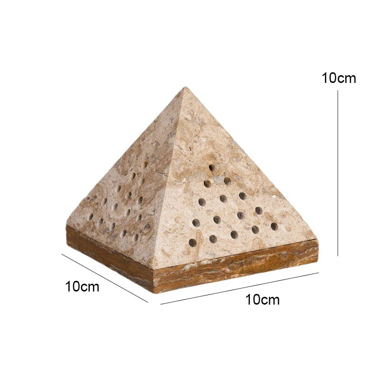 Afralia™ Beige Travertine Marble Mubkhar Bakhoor Incense Holder Oud Burner