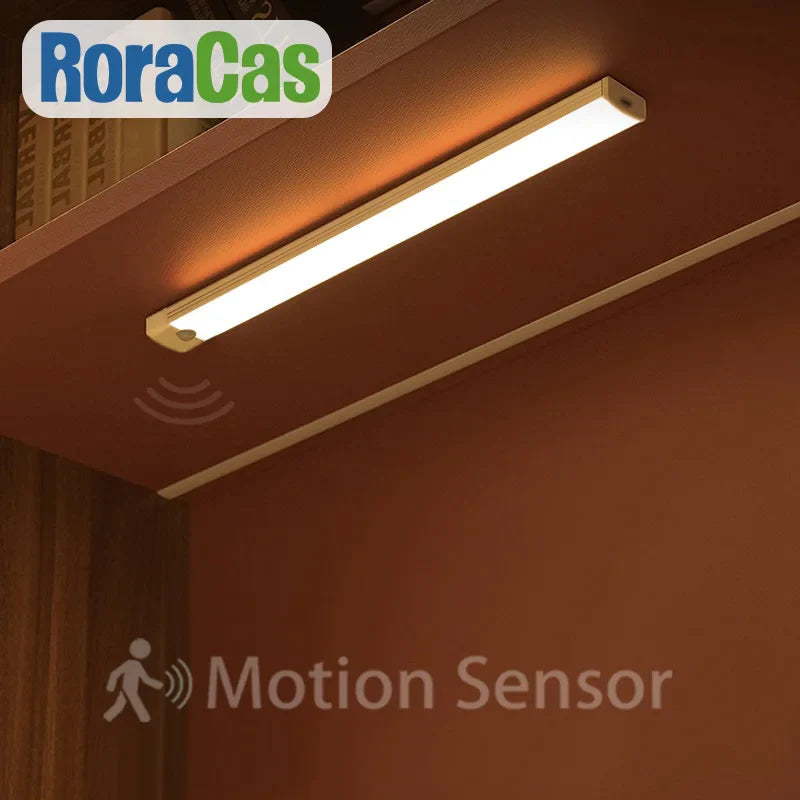 Afralia™ Motion Sensor LED Cabinet Light Bar - Set of 10