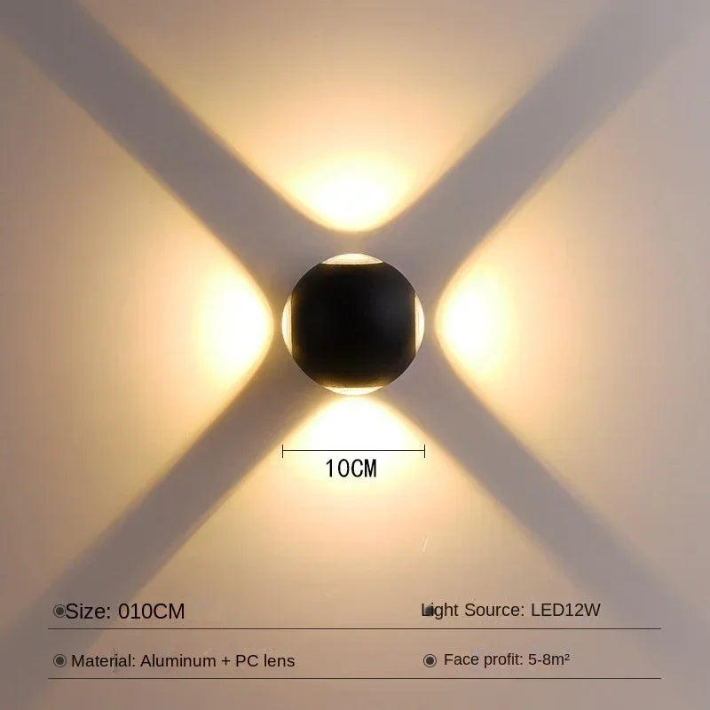 Afralia™ Round LED Outdoor Wall Lamp for Porch and Walkway