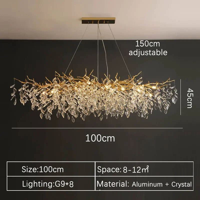 Afralia™ Gold Luxury LED Ceiling Chandelier for Living Room and Hotel Hall