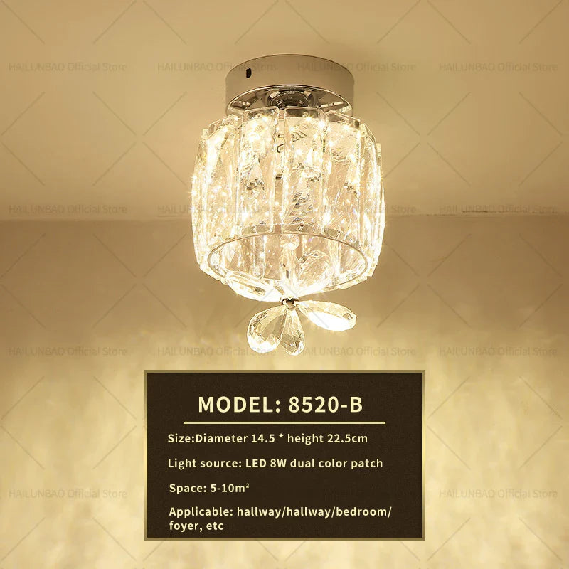 Afralia™ Elegant Crystal Ceiling Light for Entryway, Stairs, and Hallway