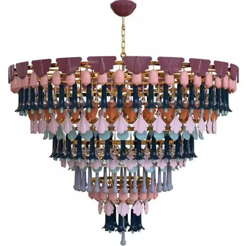 Afralia™ Ceramic Color Chandelier: Creative Art for Living, Dining, Bedroom & Study Rooms