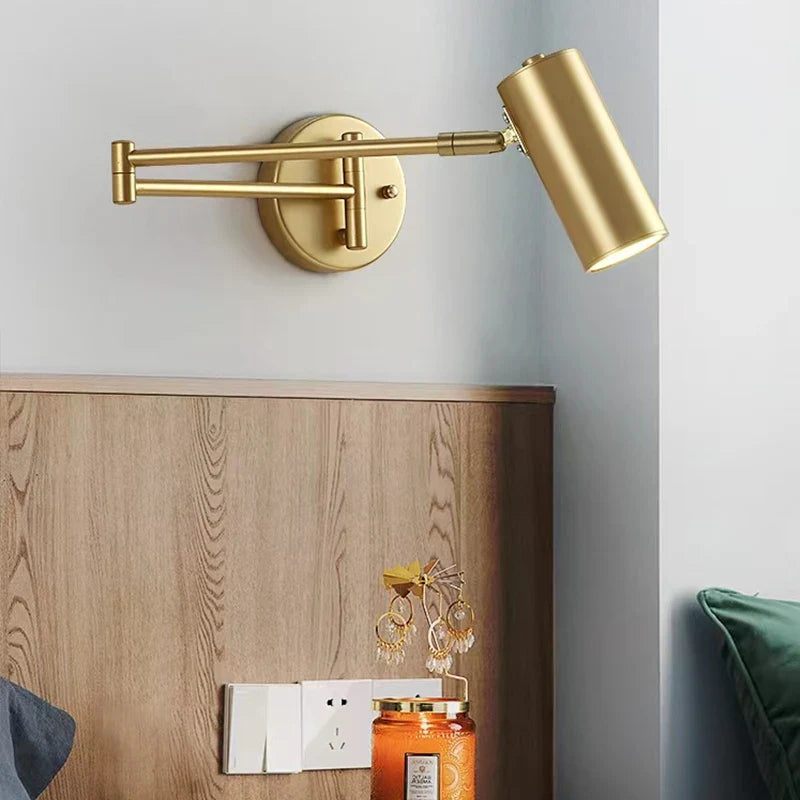 Afralia™ Swing Arm LED Wall Lamp Adjustable Indoor Sconce Bedside Lighting