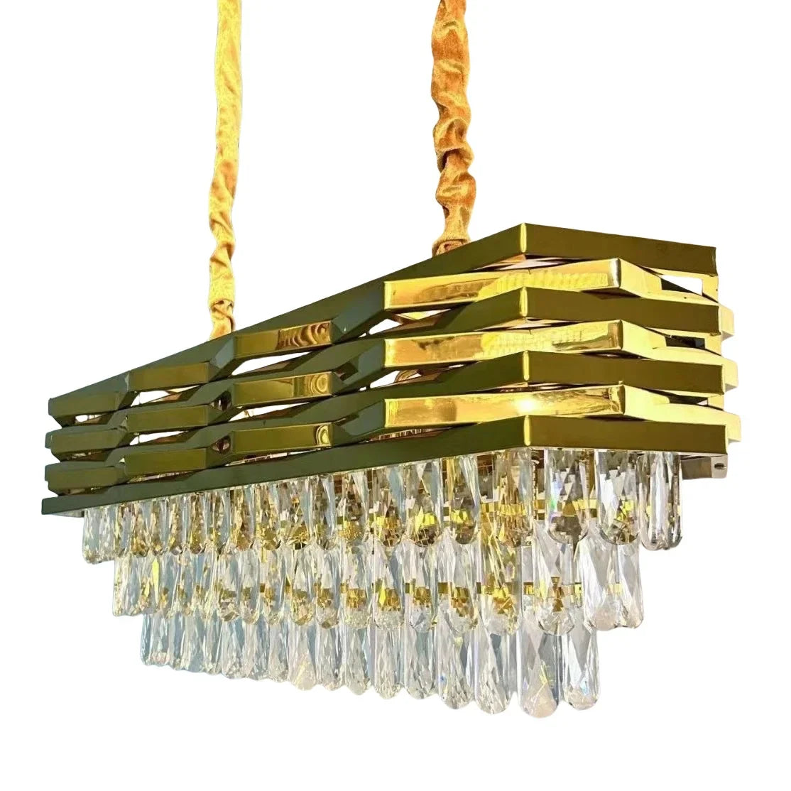 Afralia™ Modern Crystal Ceiling Chandelier 3 Level Pendant Light for Living Room