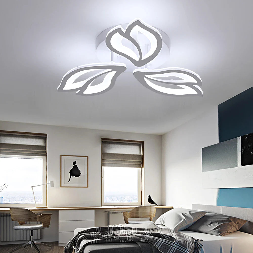 Afralia™ Flower Acrylic Chandelier: Modern Minimalist Living Dining Room Ceiling Light