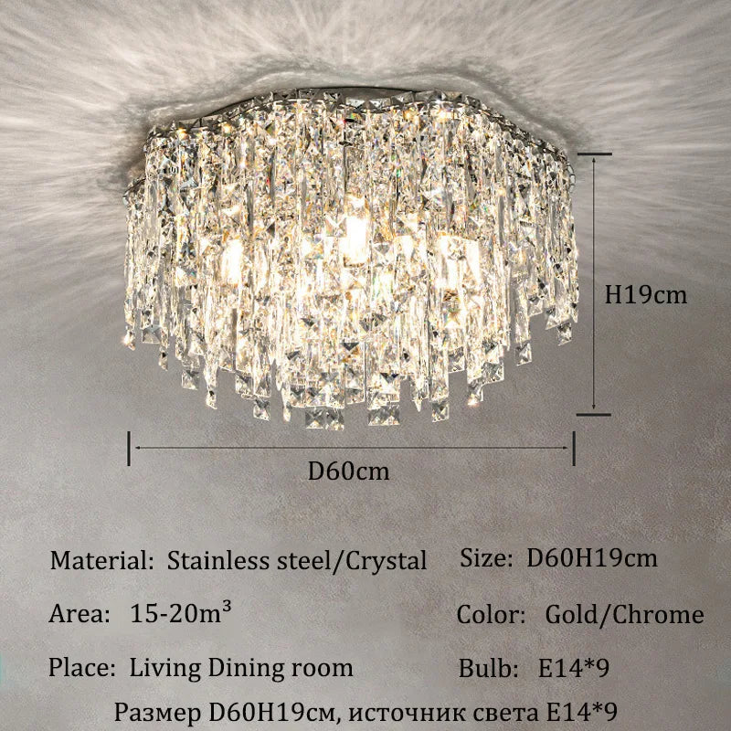 Afralia™ Crystal LED Ceiling Light: Modern Chandelier for Bedroom and Living Room