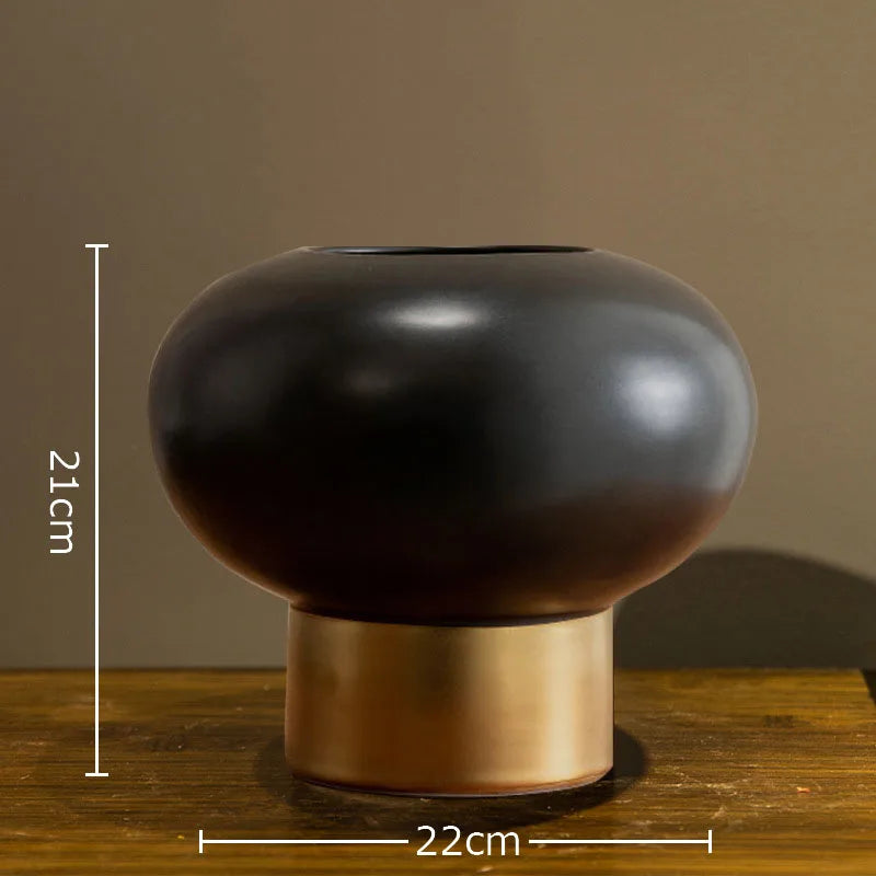 Afralia™ Red Lantern Ceramic Vase - Modern Floral Room Decor