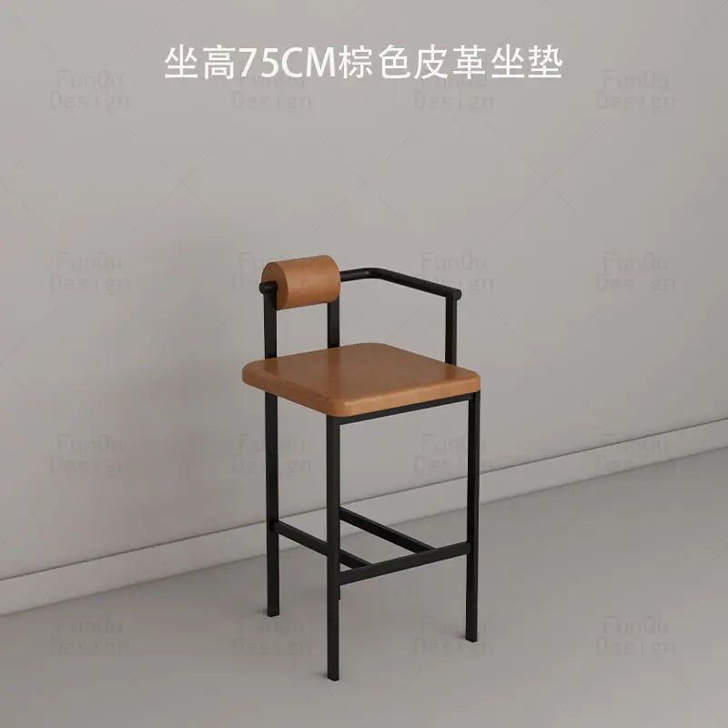 Afralia™ Industrial Style Bar Chair: High Stool for Home & Front Desk, Nordic Design