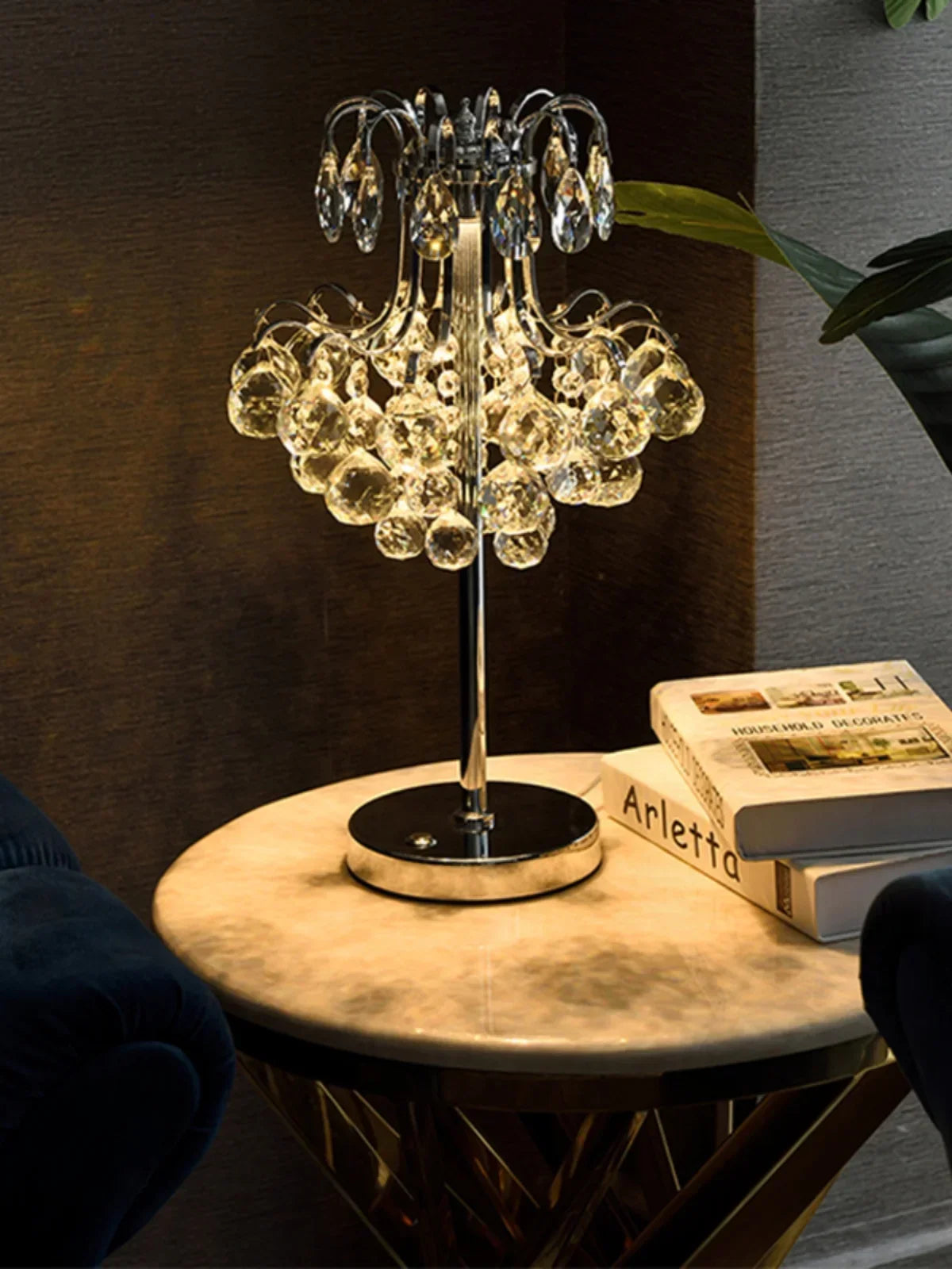 Afralia™ Crystal Table Lamp: Nordic Luxury LED Touch Dimming, Modern Bedroom Bedside Lighting