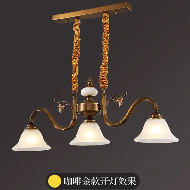 Afralia™ Coffee Colored Three Headed Pendant Light - Simple & Atmospheric for American Style Restaurant