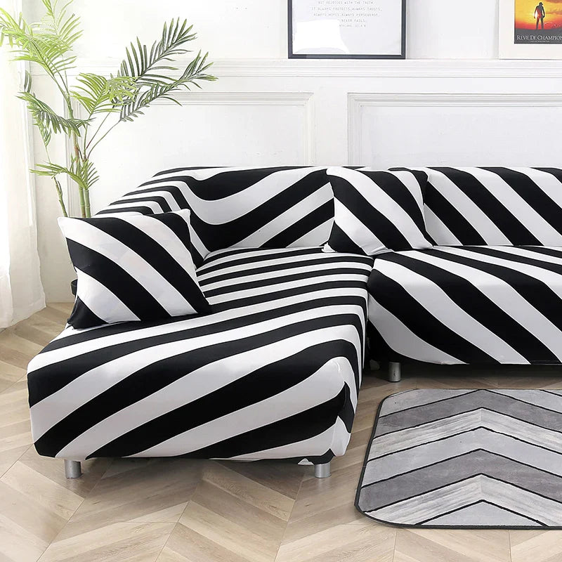 Afralia™ Stretch Sofa Cover Slipcover Protector for Couches, Printed Design, 3 Seater