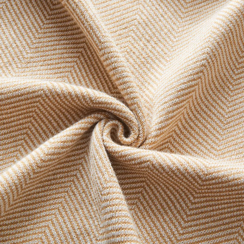 Afralia™ Herringbone Knit Blanket: High-Quality Sophisticated Sofa Throw for All Seasons