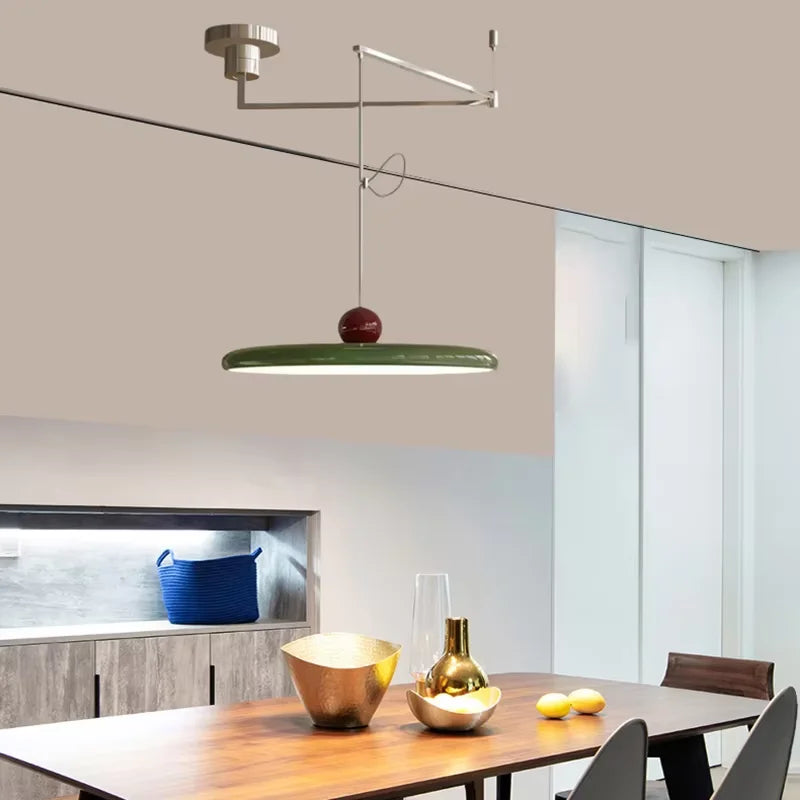 Afralia™ Cream Iron Art Chandelier LED Pendant Light for Bedroom Living Room