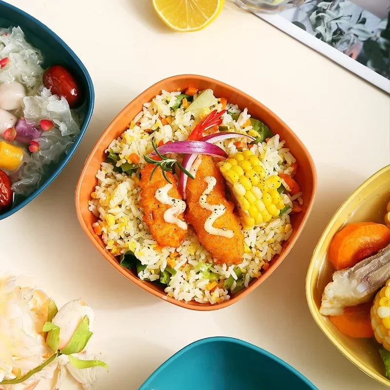 Afralia™ Wheat Straw Soup Ramen Bowls - Microwave Safe Tableware