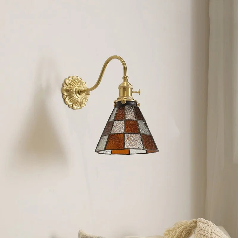 Afralia™ Copper Glass LED Wall Lamp for Nordic Modern Home Decor