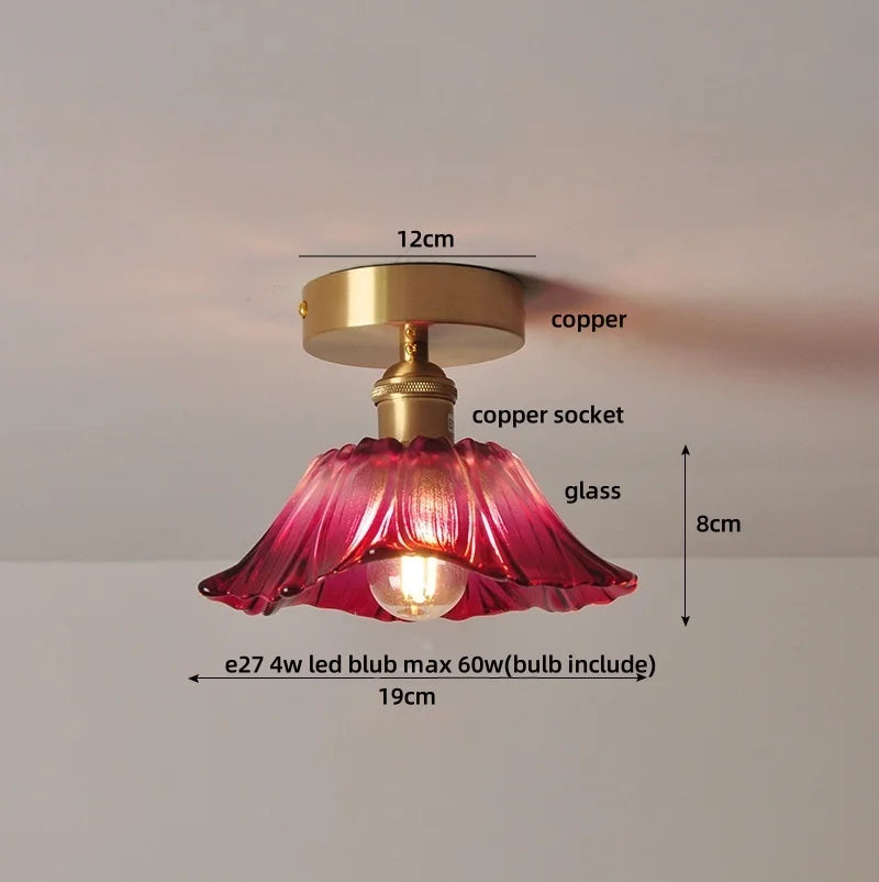 Afralia™ Smoke Gray Glass LED Ceiling Light - Modern Nordic Style