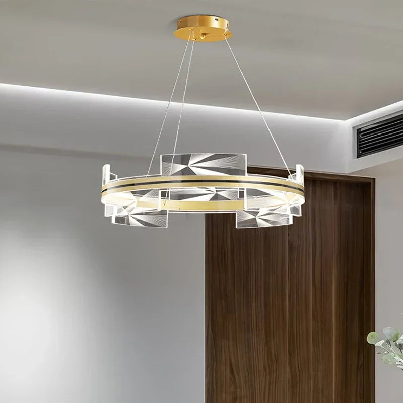 Afralia™ Gold LED Pendant Lights Living Room Dining Hall Kitchen Bar Decor Lighting