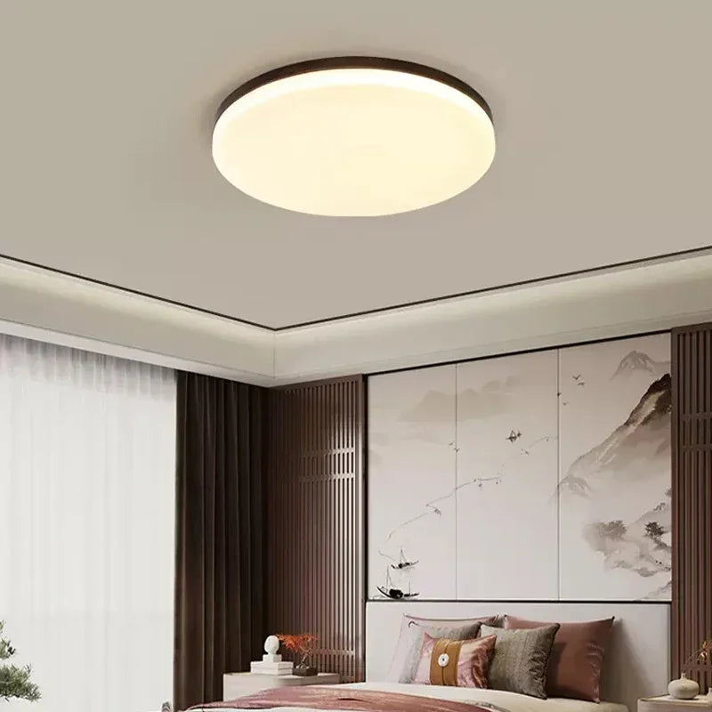 Afralia™ Modern Wood LED Ceiling Light for Home Decor