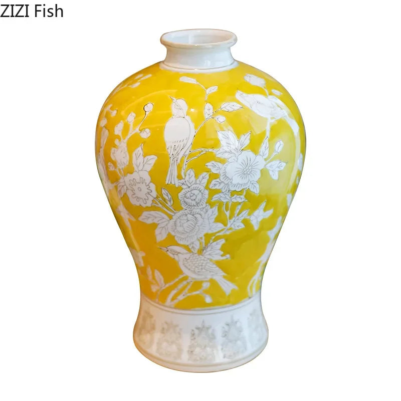 Afralia™ Blue & White Porcelain Vase for Classical Flower Arrangement & Room Aesthetic