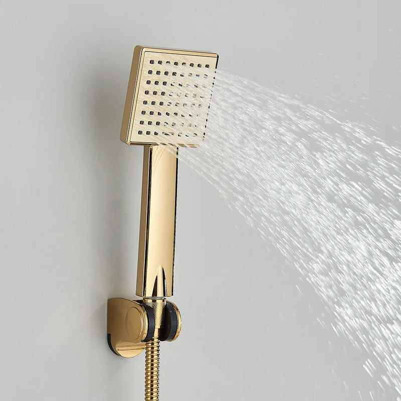 Afralia™ Chrome Bath Shower Set: Wall Mounted Waterfall Shower Faucet, Hot Cold Mixer