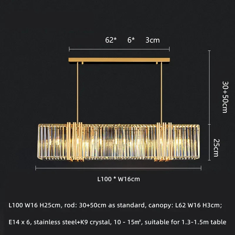 Afralia™ Luxe E14 LED Crystal Pendant Chandelier: Elegant Dining Room Lighting