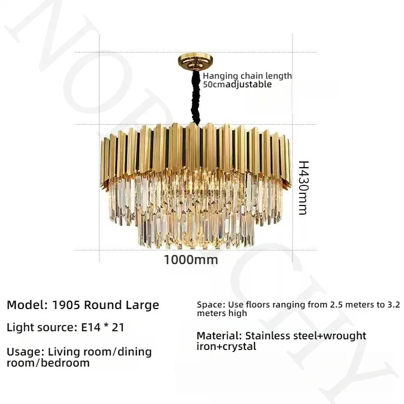 Afralia™ Crystal Chandelier: Modern Light Luxury for Dining, Living, Bedroom & Study
