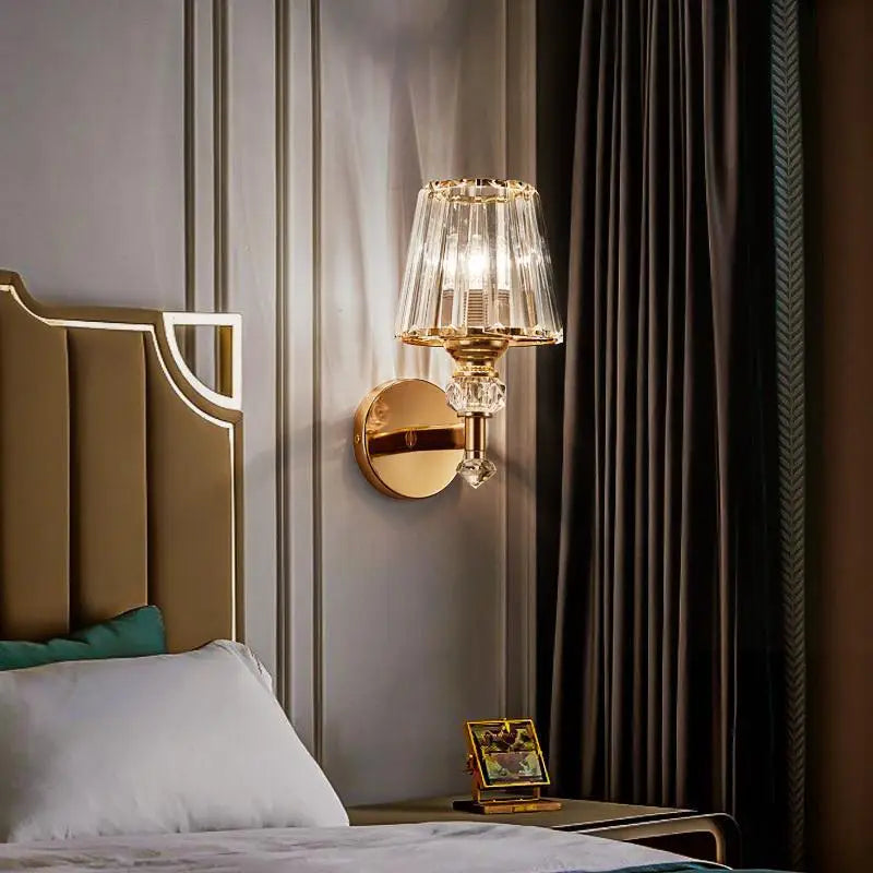 Afralia™ Crystal Glass Wall Lamp for Bedroom Living Room Staircase