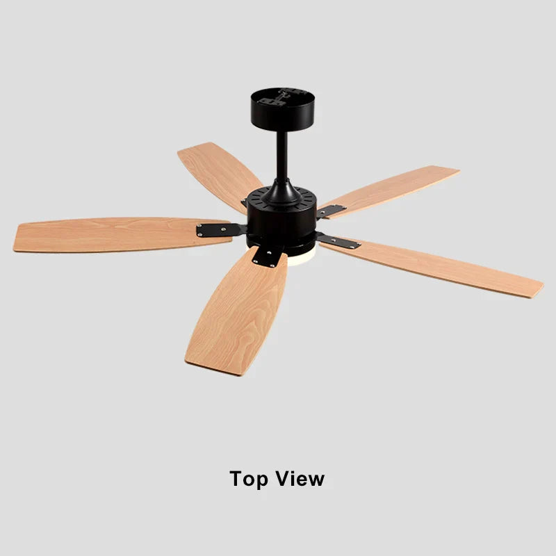 Afralia™ 52" Wood Blade Ceiling Fan with 18W LED Light and Remote Control