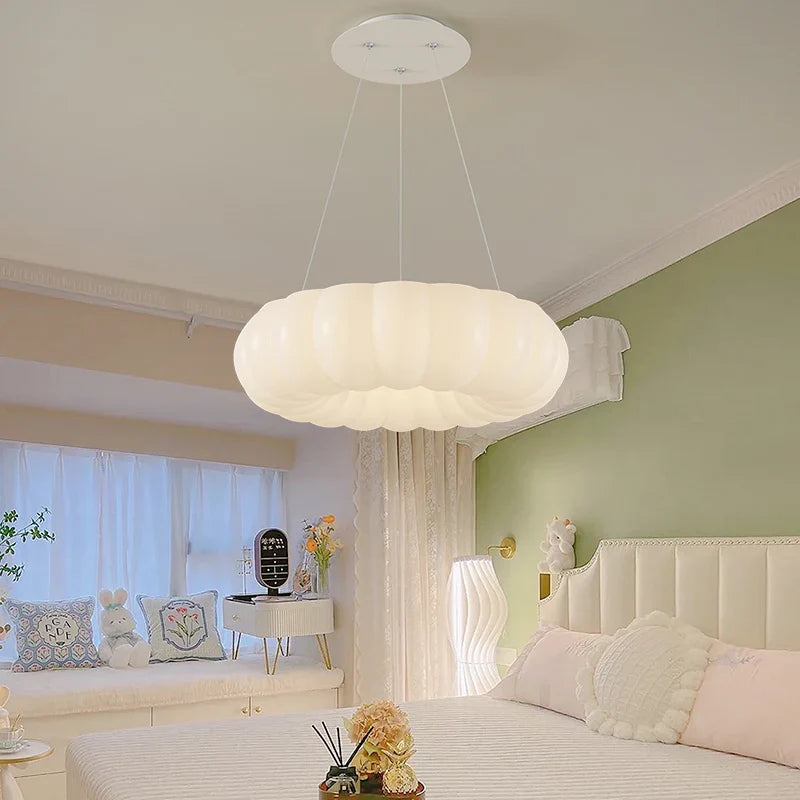 Afralia™ Nordic Cloud LED Ceiling Light White Dimmable Fixture for Kids Room & Bedroom