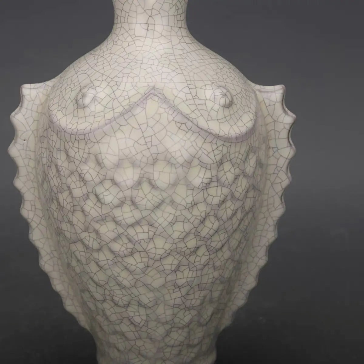 Afralia™ Song Ru Moon White Glaze Fish Vase Porcelain Ornaments