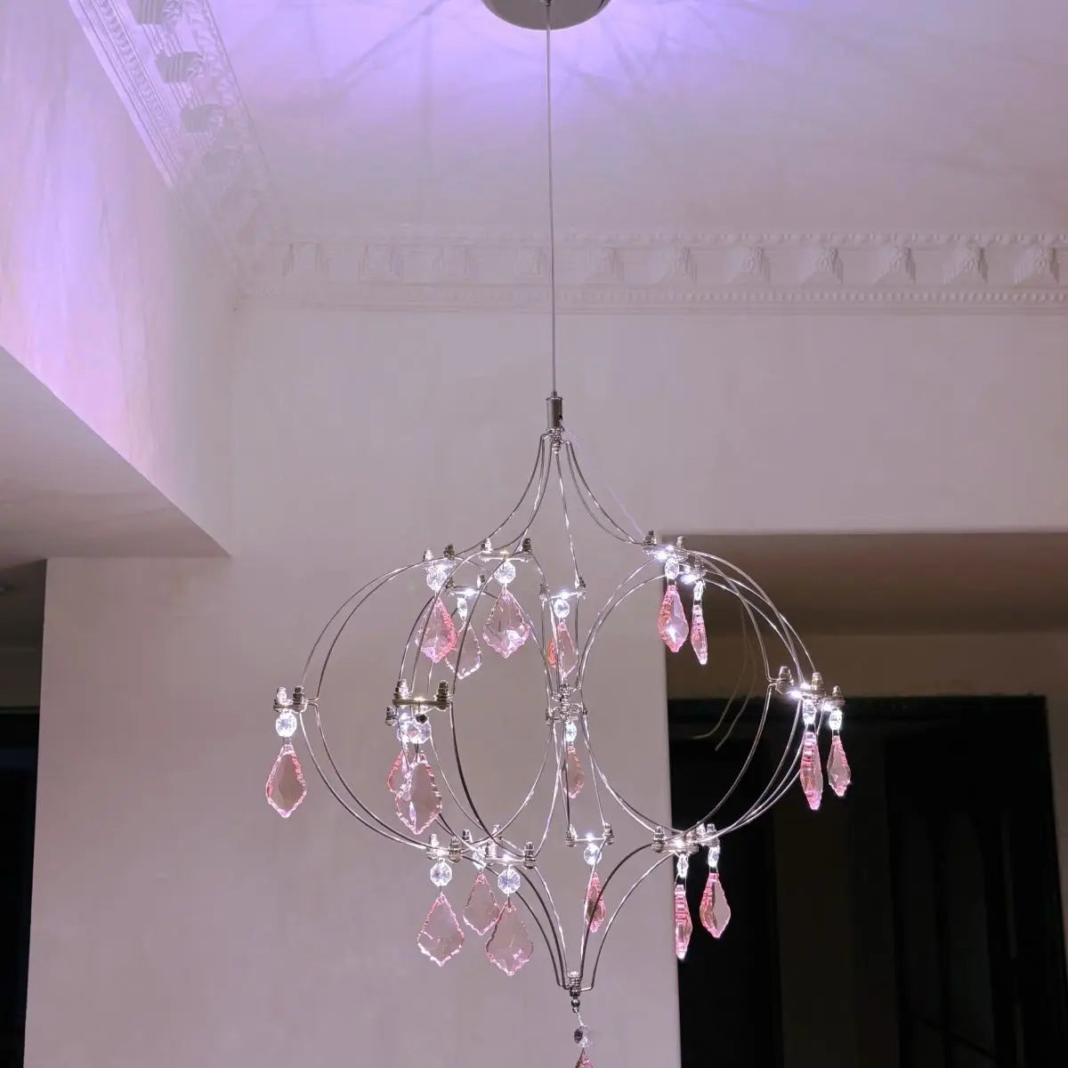 Afralia™ Stainless Steel Crystal LED Chandelier with Star Decoration