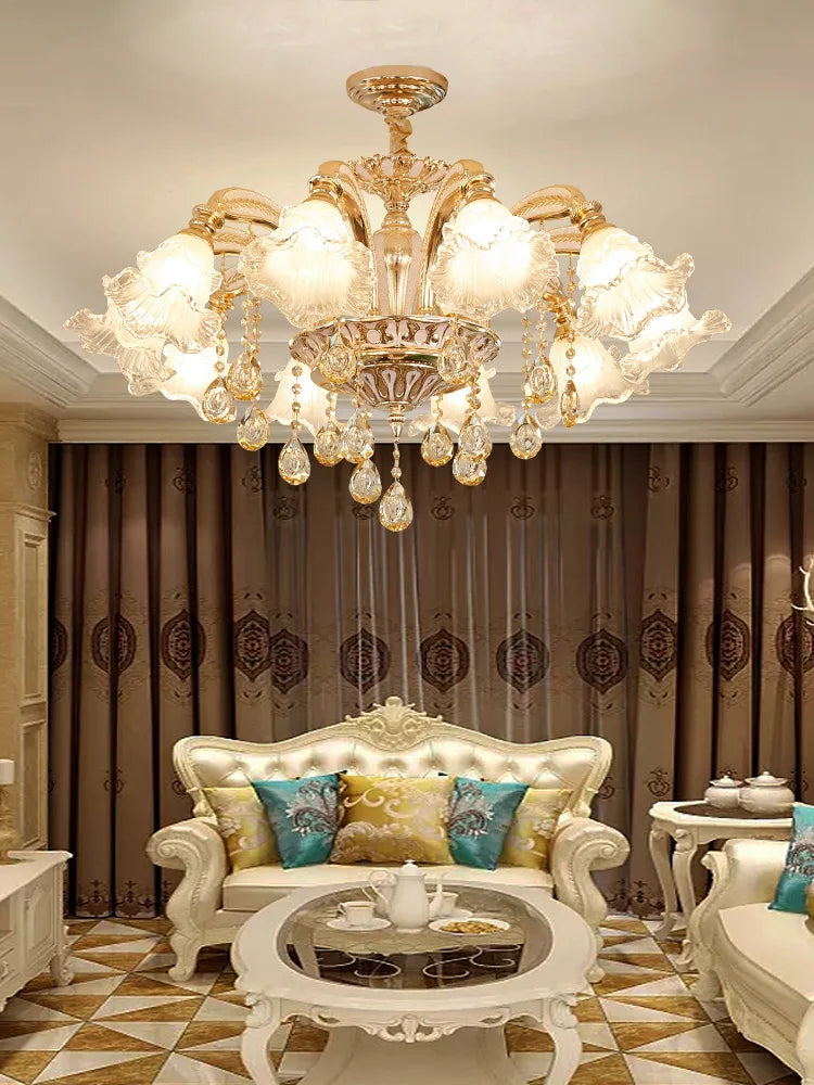 Afralia™ Crystal Luxury Ceiling Chandelier for Living Room, Hotel, Villa Lobby - Nordic Modern Lighting