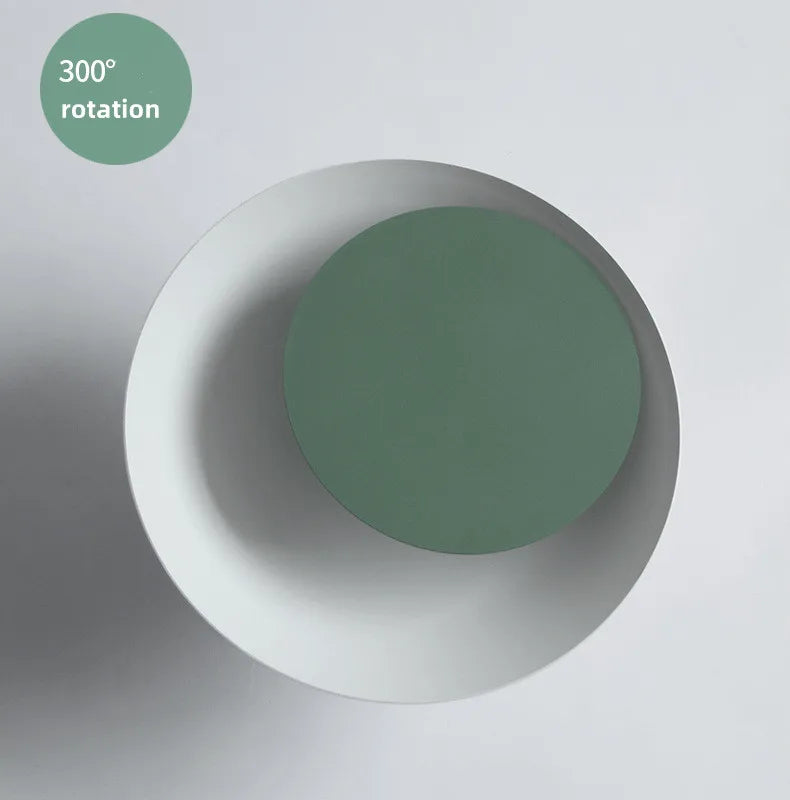 Afralia™ Colorful Round LED Wall Lamp - Rotatable 300°, Modern Nordic Design