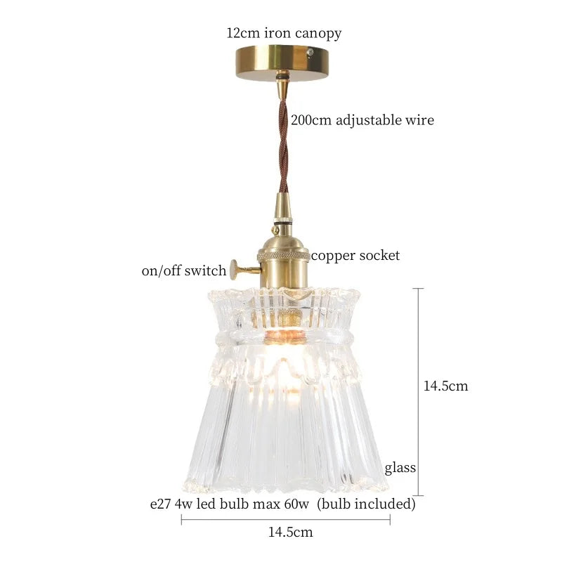 Afralia™ Nordic Style Copper Glass LED Pendant Lights for Living Dining Room