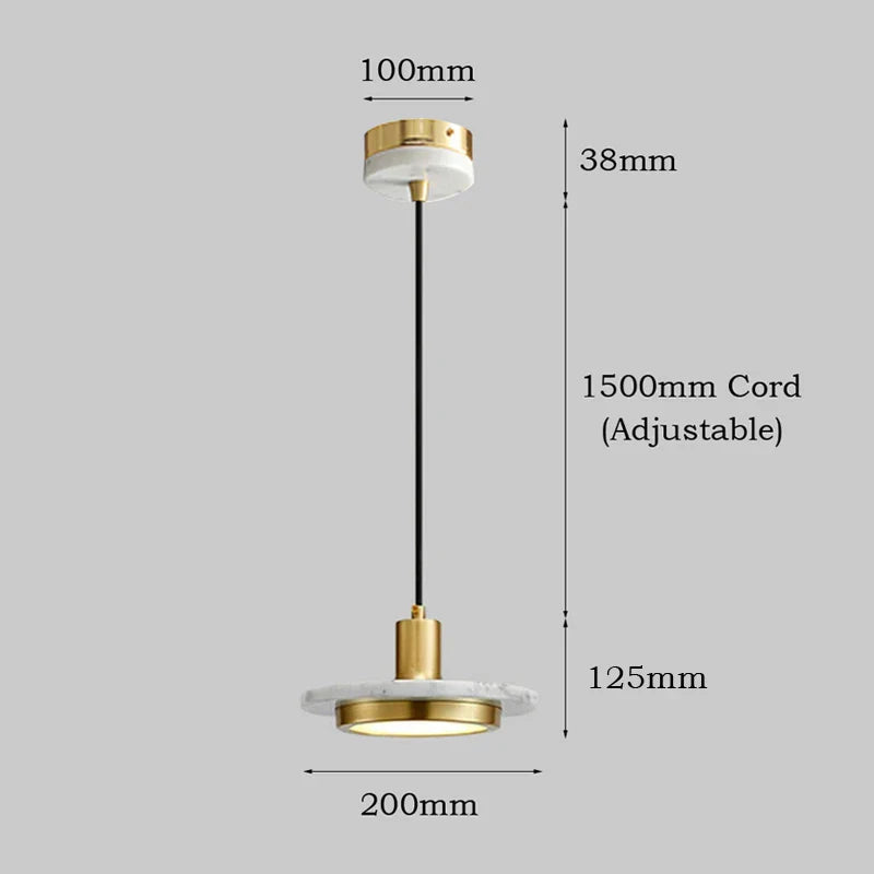 Afralia™ LED Marble Pendant Lights: Luxury Home Decor Chandelier for Dining Table and Bedroom