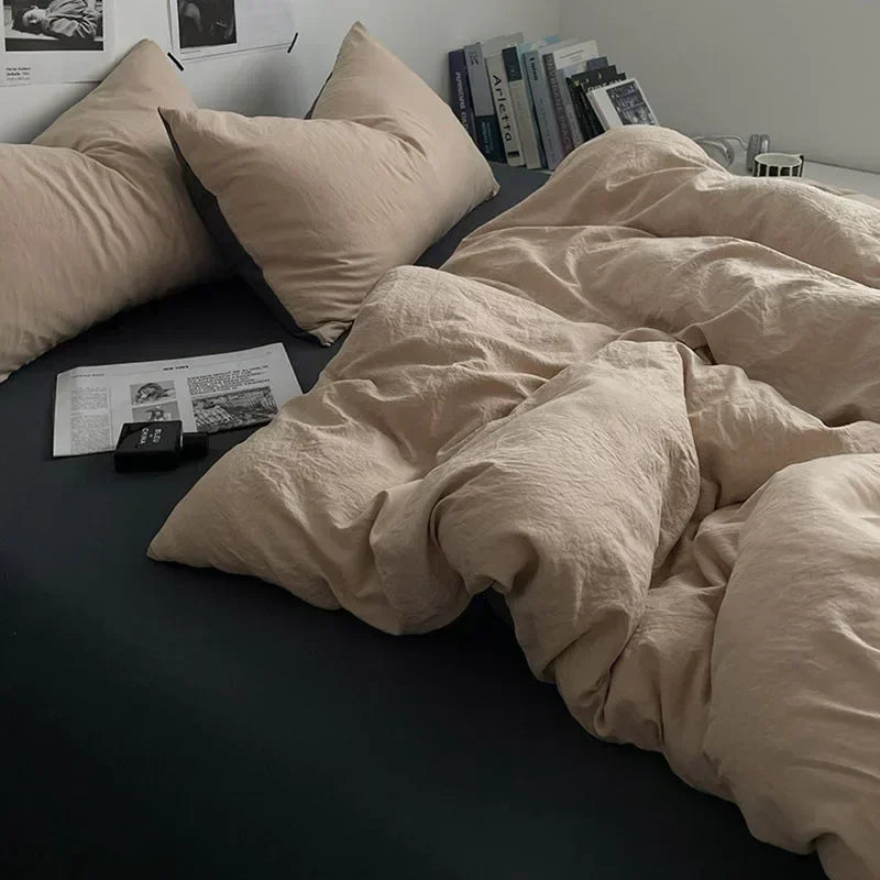 Afralia™ Cotton Bedding Set with Comforter Cover, Sheet, and Pillowcase Set