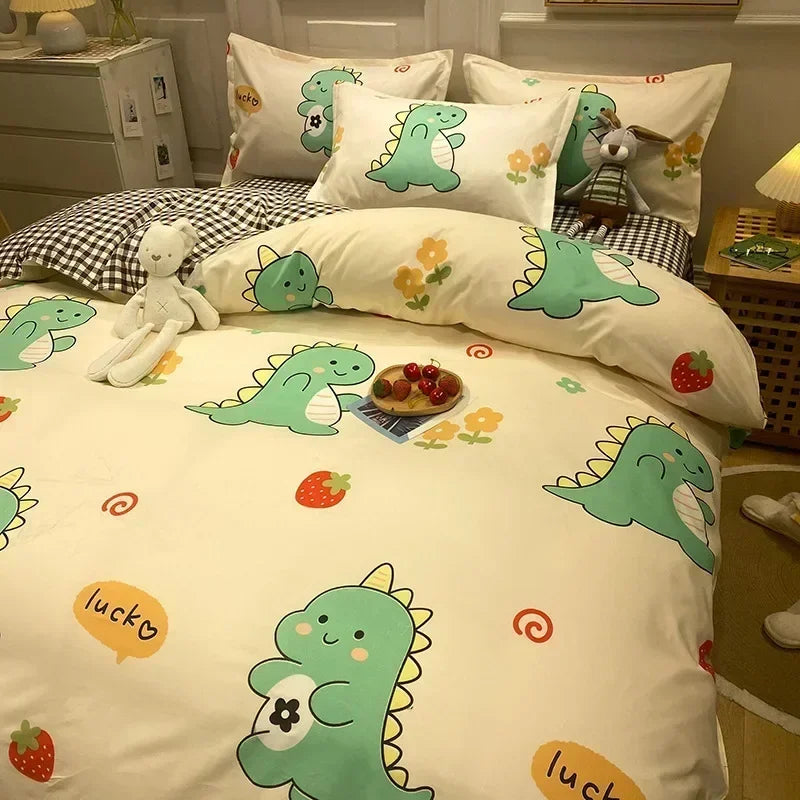 Daisy Print Bedding Set King/Queen Size by Afralia™ - Cozy & Durable