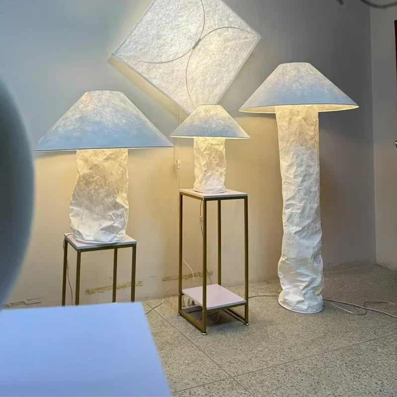 Afralia™ Nordic Wabi Sabi Dupont Paper LED Floor Lamp for Home Decor
